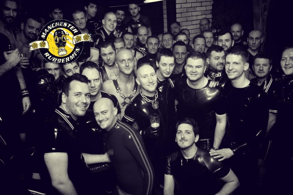 The first Manchester Rubber Meet (MRM1) in 2009, showing the inaugural gathering of rubber enthusiasts in Manchester's Gay Village
